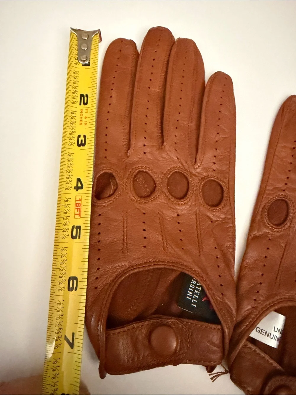 Fratelli Orsini Soft Leather Driving Gloves Brown Made In Italy Women’s 6.5 NWOT